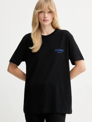 Iceberg t-shirt bawełniany damski kolor czarny