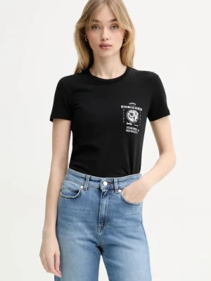 Iceberg t-shirt bawełniany damski kolor czarny F091 6318