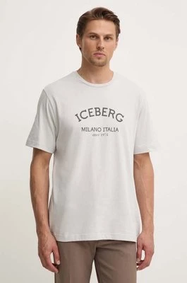 Iceberg t-shirt bawełniany kolor szary z nadrukiem