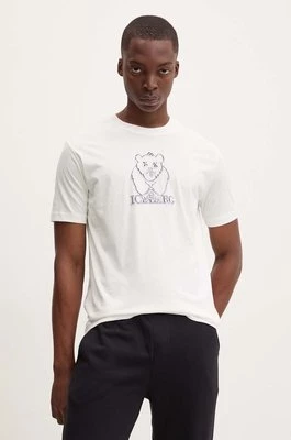 Iceberg t-shirt bawełniany męski kolor beżowy z aplikacją F010 6306