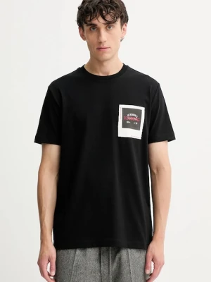 Iceberg t-shirt bawełniany męski kolor czarny z aplikacją F042 6304
