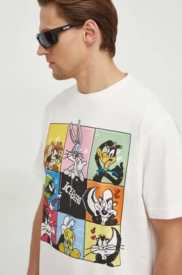 Iceberg t-shirt bawełniany x Looney Tunes męski kolor beżowy z nadrukiem