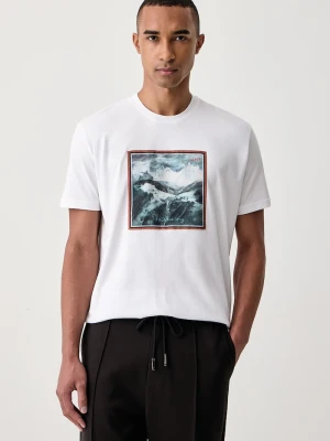 Iceberg T-shirt męski bawełniany biały