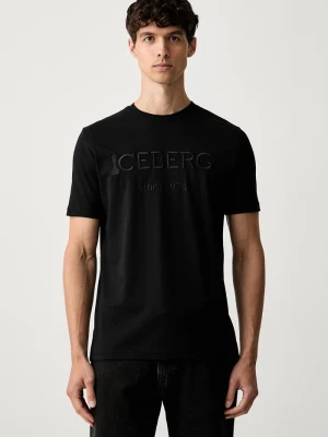 Iceberg T-shirt męski bawełniany czarny