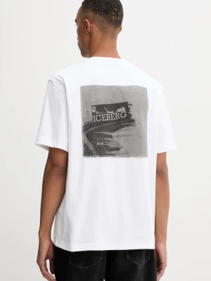 Iceberg t-shirt męski kolor biały z nadrukiem F024 6318