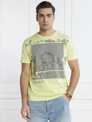 Iceberg T-shirt | Regular Fit limonkowy