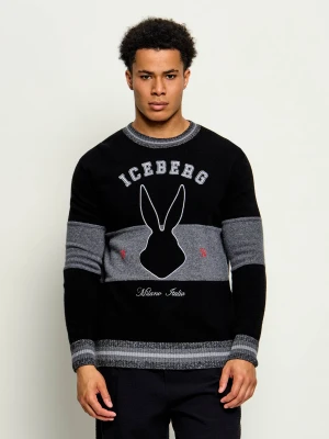 Iceberg Wełniany sweter | Regular Fit | z dodatkiem jedwabiu czarny