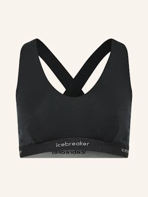 Icebreaker Biustonosz Sportowy 125 Cool-Lite Sprite Racerbac Z Wełną Merino schwarz
