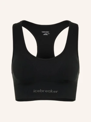 Icebreaker Biustonosz Sportowy 260 Zoneknit Seamless Z Wełną Merino schwarz