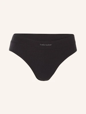 Icebreaker Bokserki Mer Rib Lotus Z Wełną Merino schwarz