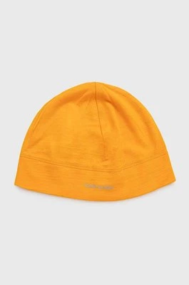 Icebreaker czapka Oasis kolor pomarańczowy z cienkiej dzianiny wełniana