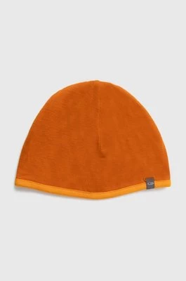 Icebreaker czapka Pocket kolor pomarańczowy z cienkiej dzianiny wełniana