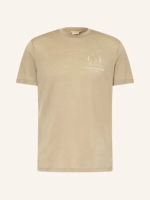 Icebreaker Koszulka Funkcjonalna Merino 150 Tech Lite Peaceful Pass Z Wełny Merynosowej beige