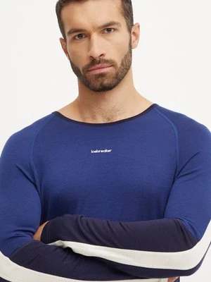 Icebreaker longsleeve funkcyjny Merino 200 Sonebula kolor granatowy IB0A56QH0901