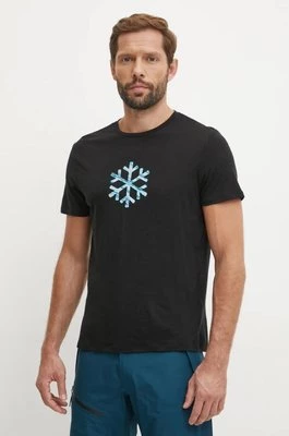 Icebreaker t-shirt sportowy Icebreaker x Protect Our Winters kolor czarny z nadrukiem IB0A572N0011