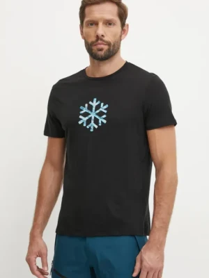 Icebreaker t-shirt sportowy Icebreaker x Protect Our Winters kolor czarny z nadrukiem IB0A572N0011