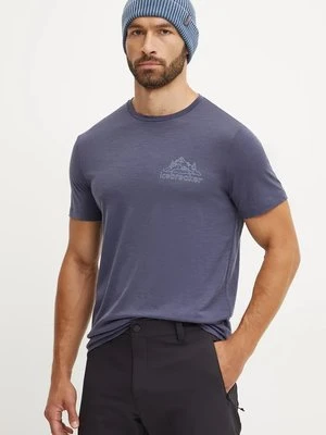 Icebreaker t-shirt sportowy Merino 150 Tech Lite kolor szary z nadrukiem IB0A572R8841