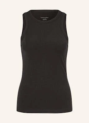Icebreaker Tank Top Lotus Z Wełną Merino schwarz