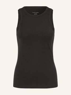 Icebreaker Tank Top Lotus Z Wełną Merino schwarz
