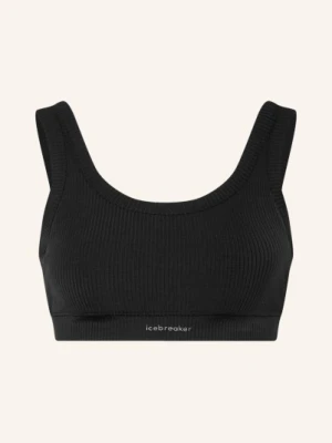 Icebreaker Top Z Bielizny Funkcjonalnej Lotus Z Wełną Merynosową schwarz