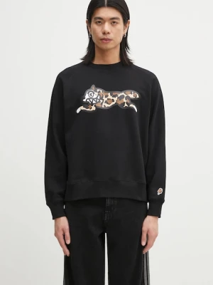 ICECREAM bluza bawełniana Running Dog Crewneck męska kolor czarny z nadrukiem IC25129