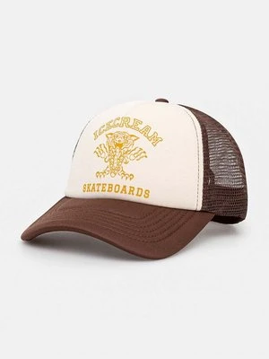 ICECREAM czapka z daszkiem Tiger Trucker kolor brązowy z nadrukiem IC24264