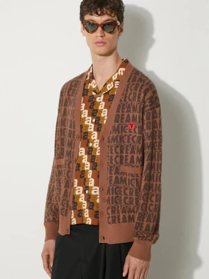 ICECREAM kardigan z domieszką wełny Text Print Cardigan