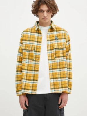 ICECREAM koszula Flannel Overshirt męska kolor żółty relaxed z kołnierzykiem klasycznym IC24319