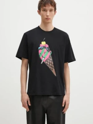 ICECREAM t-shirt bawełniany Cone Man męski kolor czarny z nadrukiem IC24483