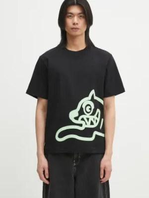 ICECREAM t-shirt bawełniany Jumbo Running Dog T-Shirt męski kolor czarny z nadrukiem IC25147