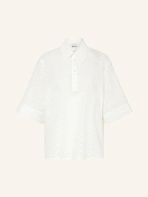 Ichi Bluzka Ihcriza Z Koronki Ażurowanej beige