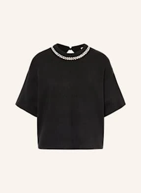Ichi Dzianinowa Koszulka Ihdorise Z Ozdobnymi Kamykami schwarz