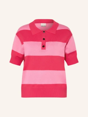Ichi Dzianinowa Koszulka Polo Ihluls pink