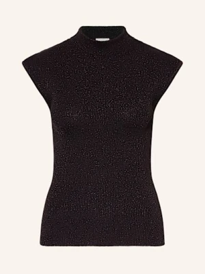 Ichi Dzianinowy Top Ihcody Z Błyszczącą Przędzą schwarz