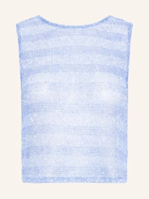 Ichi Dzianinowy Top Ihpiloua Z Cekinami blau