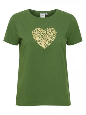 ICHI T-Shirt 20118132 Zielony Regular Fit