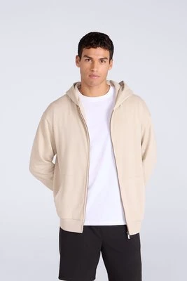 Icon — męska bluza z kapturem i zamkiem - Beige Animal