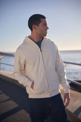 Icon — męska bluza z kapturem i zamkiem - Beige Animal