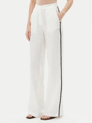 ICONA Spodnie materiałowe RP5LE005 Biały Relaxed Fit