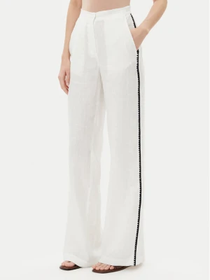 ICONA Spodnie materiałowe RP5LE005 Biały Relaxed Fit