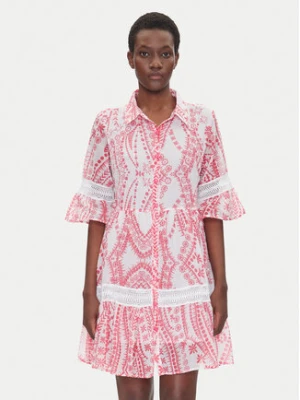 Iconique Sukienka koszulowa IC25-039 Różowy Relaxed Fit