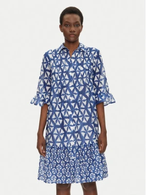 Iconique Sukienka koszulowa IC25-087 Niebieski Relaxed Fit