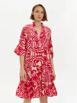 Iconique Sukienka koszulowa Morena IC24-117 Czerwony Relaxed Fit