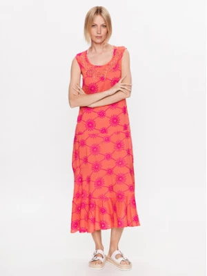 Iconique Sukienka letnia IC23 108 Pomarańczowy Regular Fit