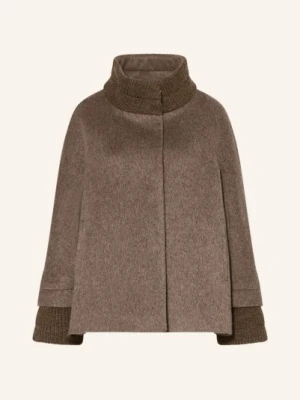 Icons Cinzia Rocca Kurtka Typu Caban Z Mieszanki Materiałów beige