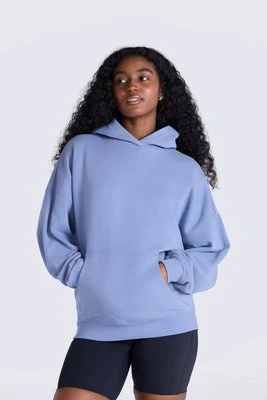 Idol bluza damska z kapturem z opadającym ramieniem - Blue Animal