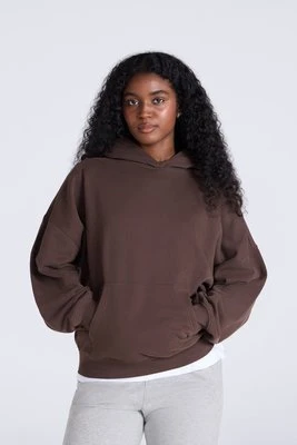 Idol bluza damska z kapturem z opadającym ramieniem - Brown Animal