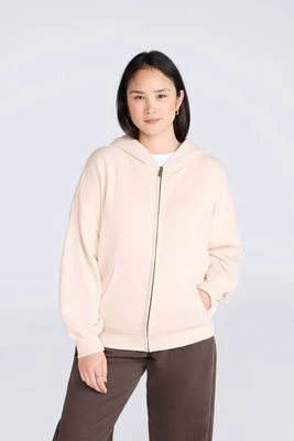 Idol bluza damska z kapurem z zamkiem - Cream Animal
