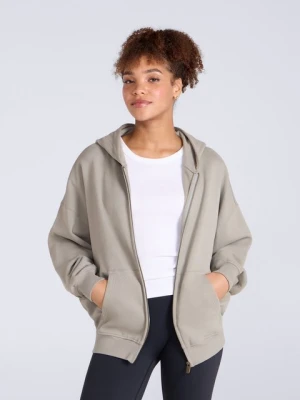 Idol bluza damska z kapurem z zamkiem - Cream Animal