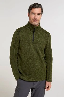 Idris II męski polar z zamkiem błyskawicznym pod szyją - Dark Green Mountain Warehouse